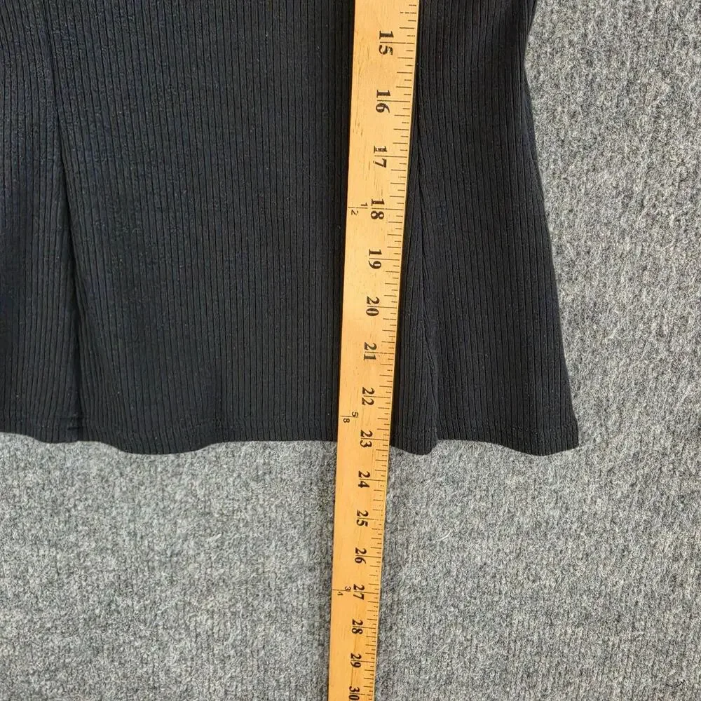 Alo Yoga Top Women Small Insight Tank Ribbed Halter Black Yoga Athletic Gym Chic